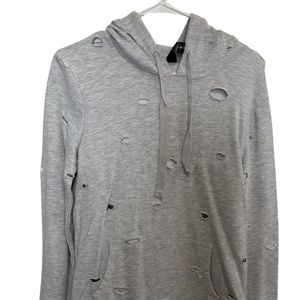Yogalicious Top Distressed Holey Hoodie Sweatshirt L new condition